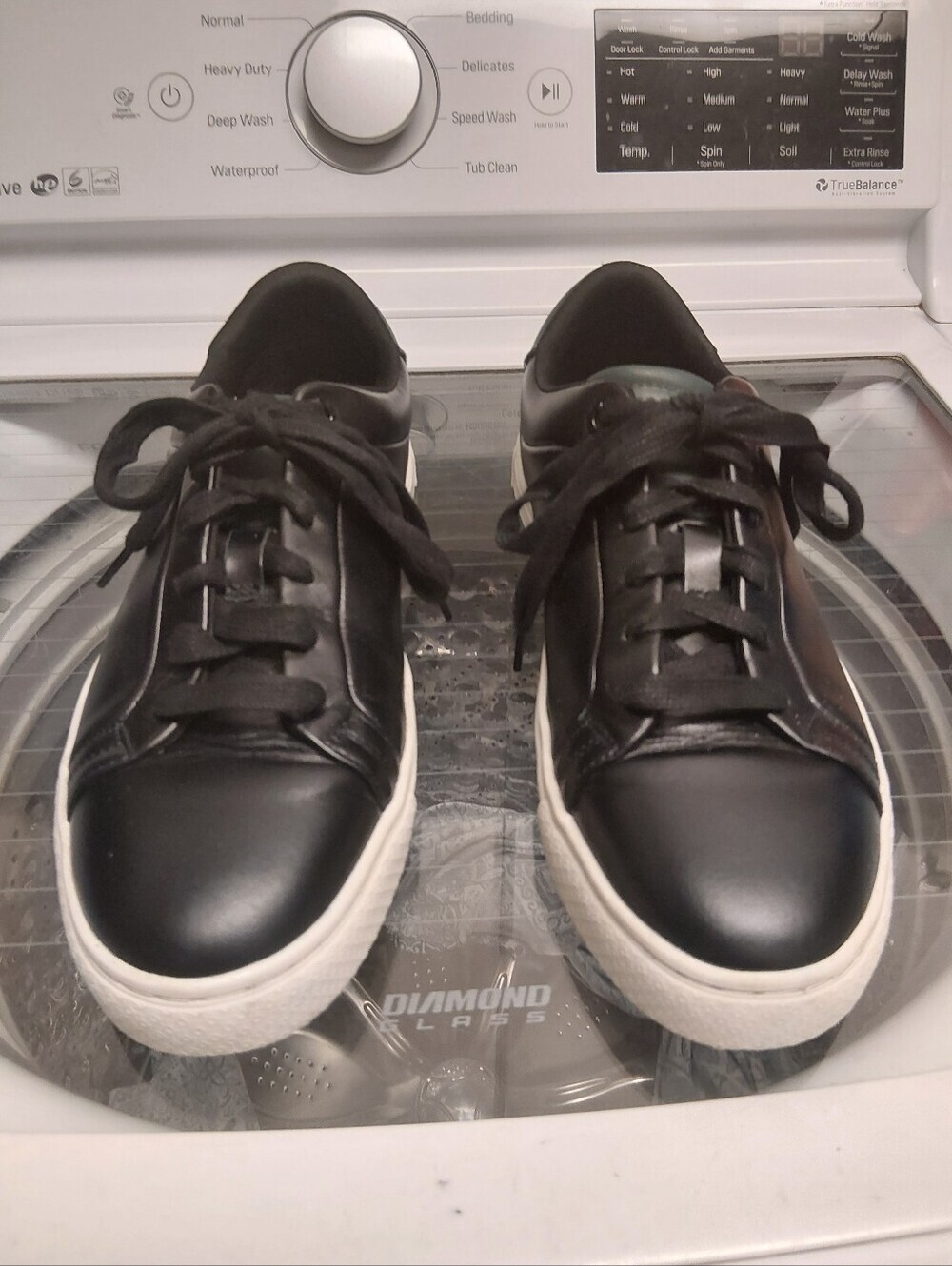 Ted Baker Black Leather Sneakers with White Sole